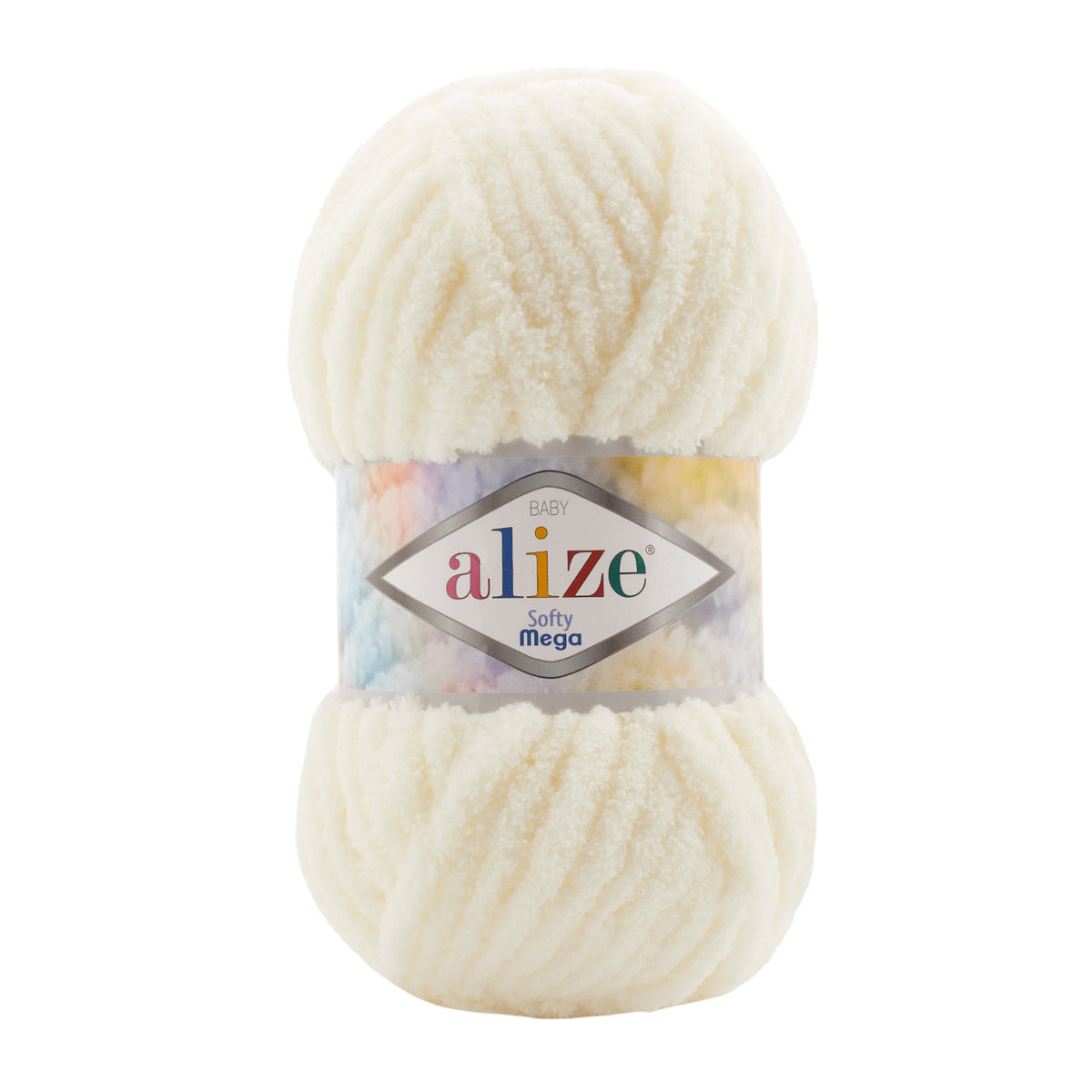 Alize Softy Mega 62 Кремовый – толстая плюшевая пряжа