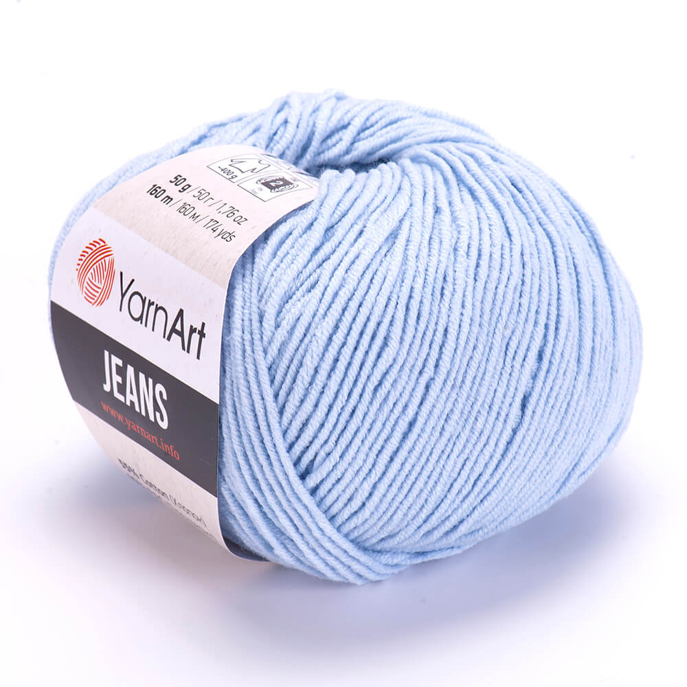 YarnArt Jeans 75 Пудрово-голубой – хлопковая пряжа для амигуруми