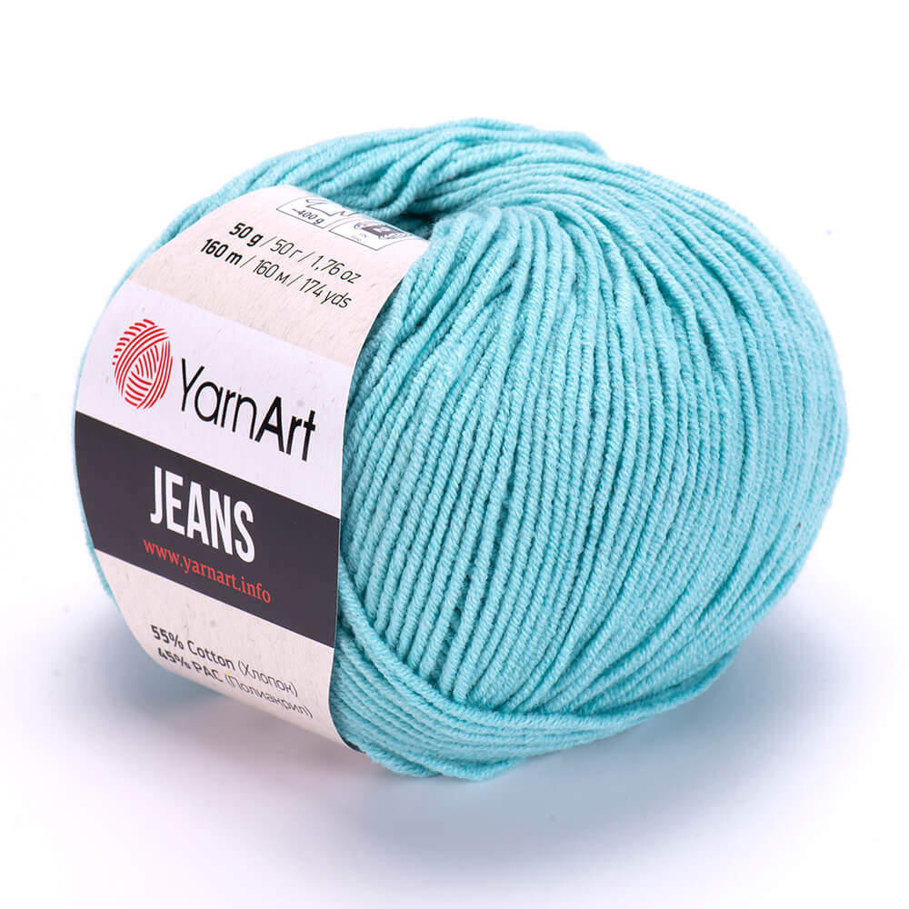YarnArt Jeans 81 Аква – хлопковая пряжа для амигуруми