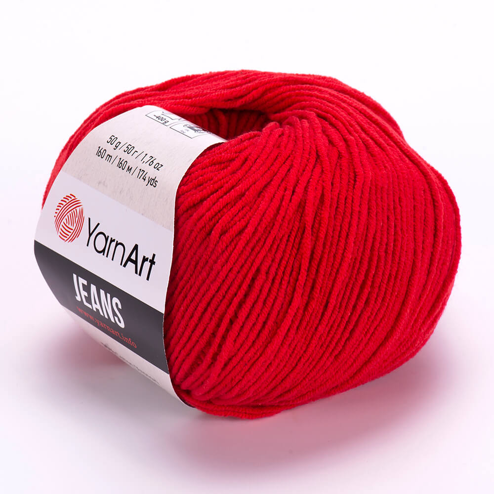 YarnArt Jeans 90 Алый – хлопковая пряжа для амигуруми