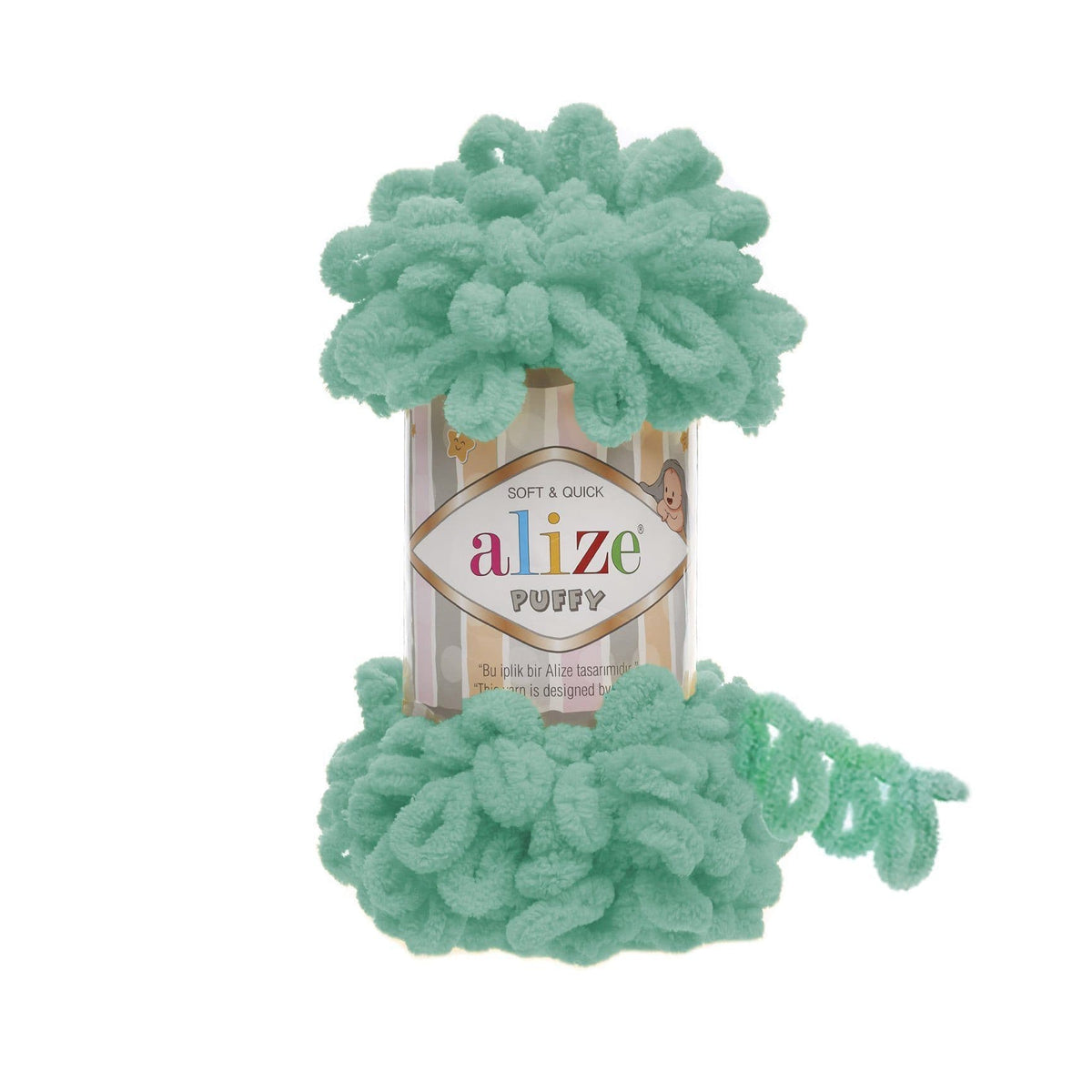Alize Puffy 490 Нефритовый – петельная пряжа