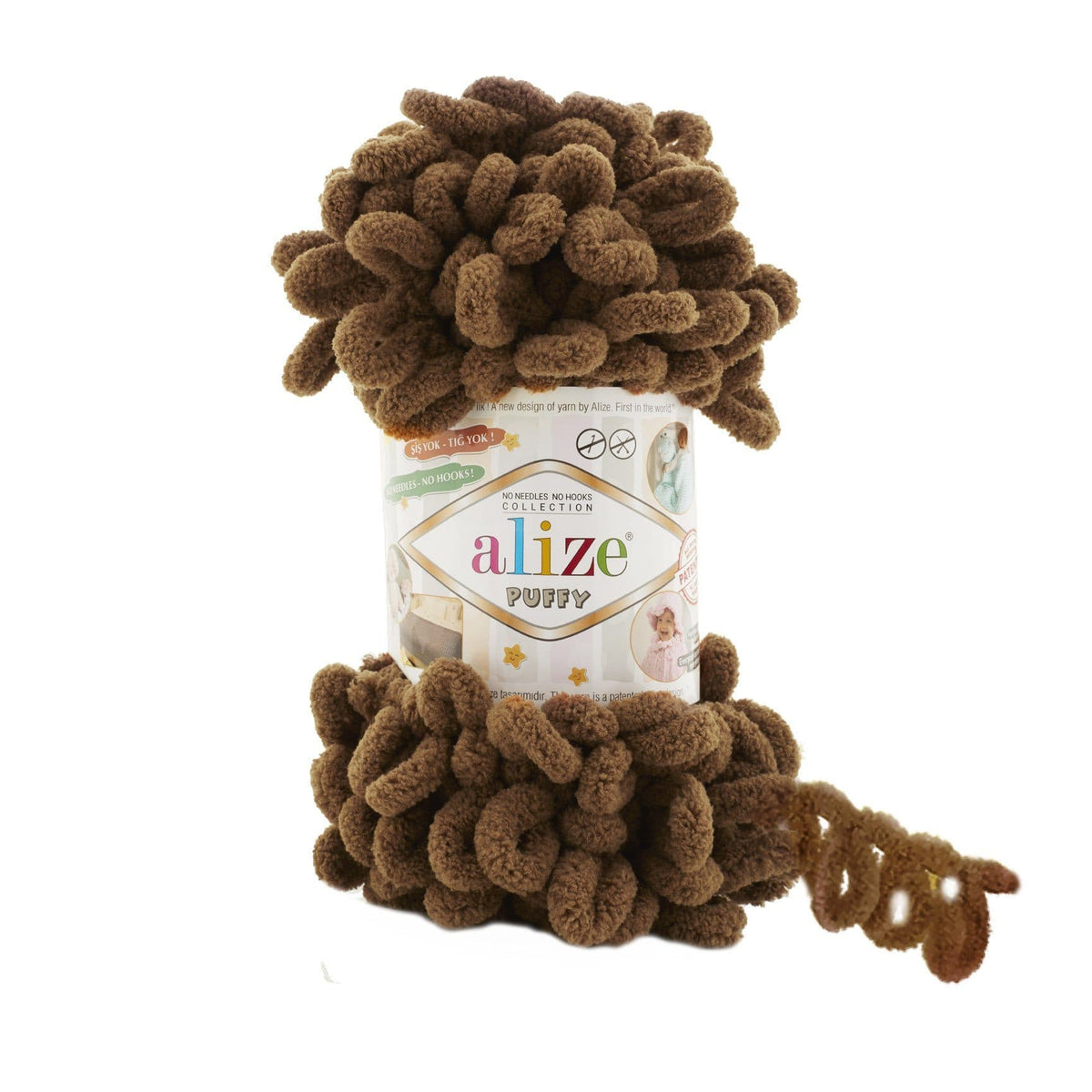 Alize Puffy 321 Коричневый – петельная пряжа