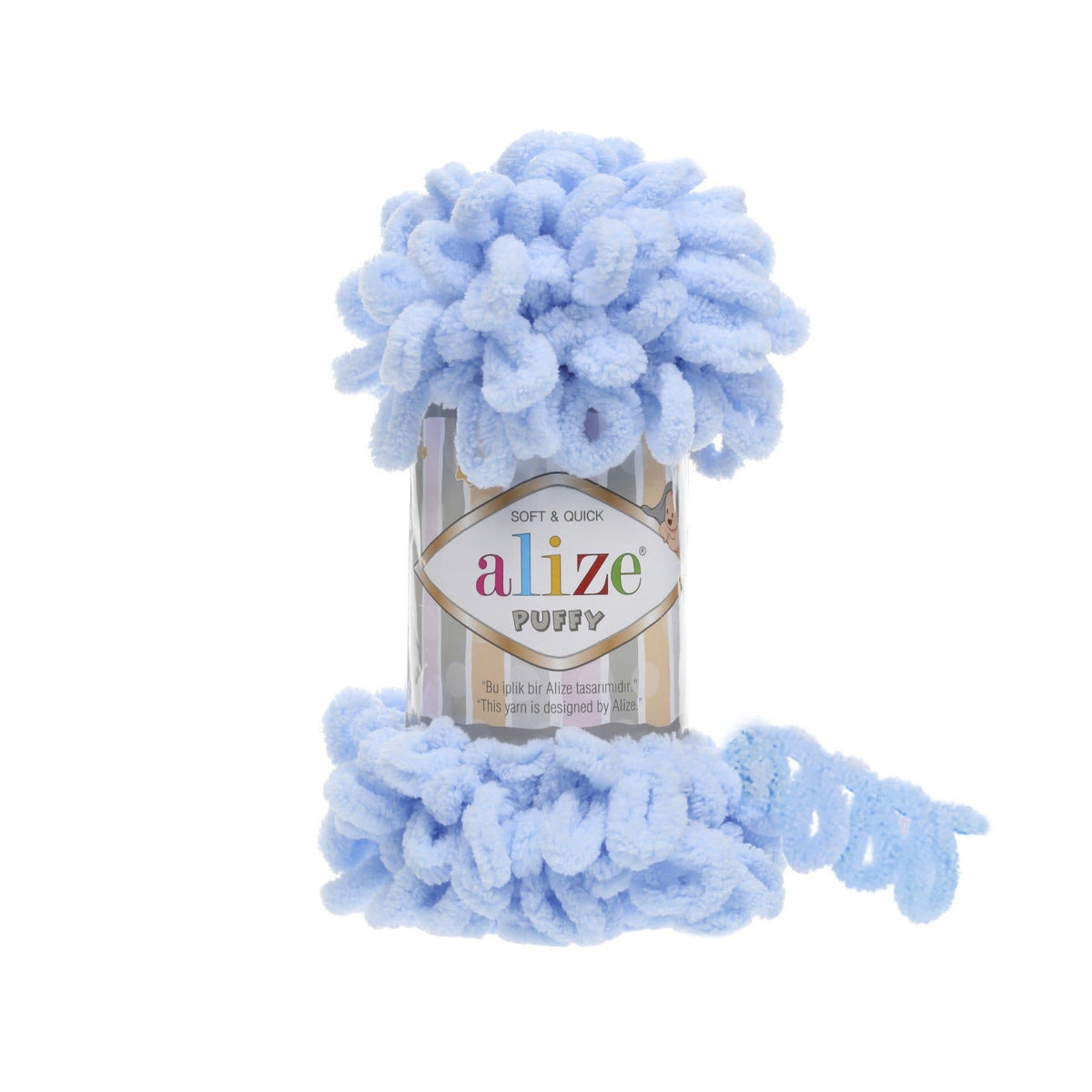 Alize Puffy 183 Голубой – петельная пряжа