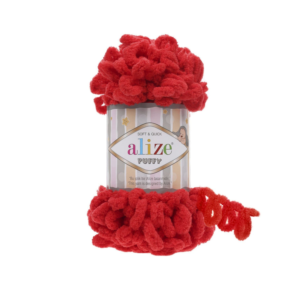 Alize Puffy 56 Красный – петельная пряжа