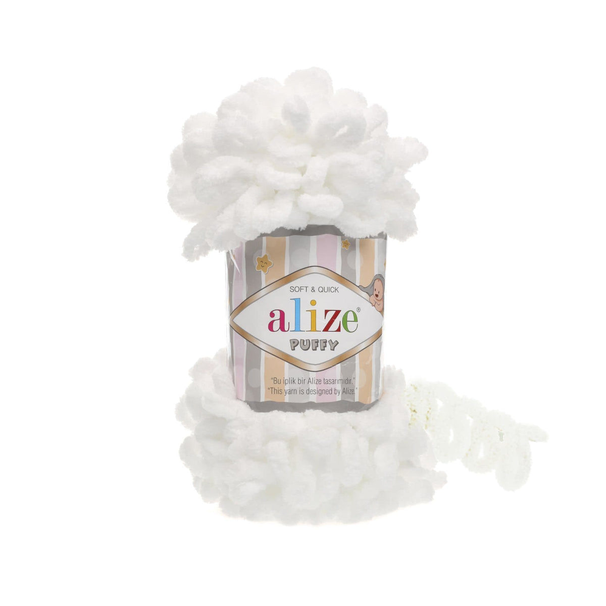 Alize Puffy 55 Белый – петельная пряжа