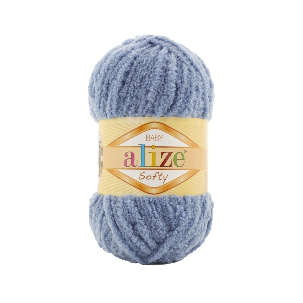 Alize Softy Baby 374 Rukkilillesinine – plüüsist beebilõng