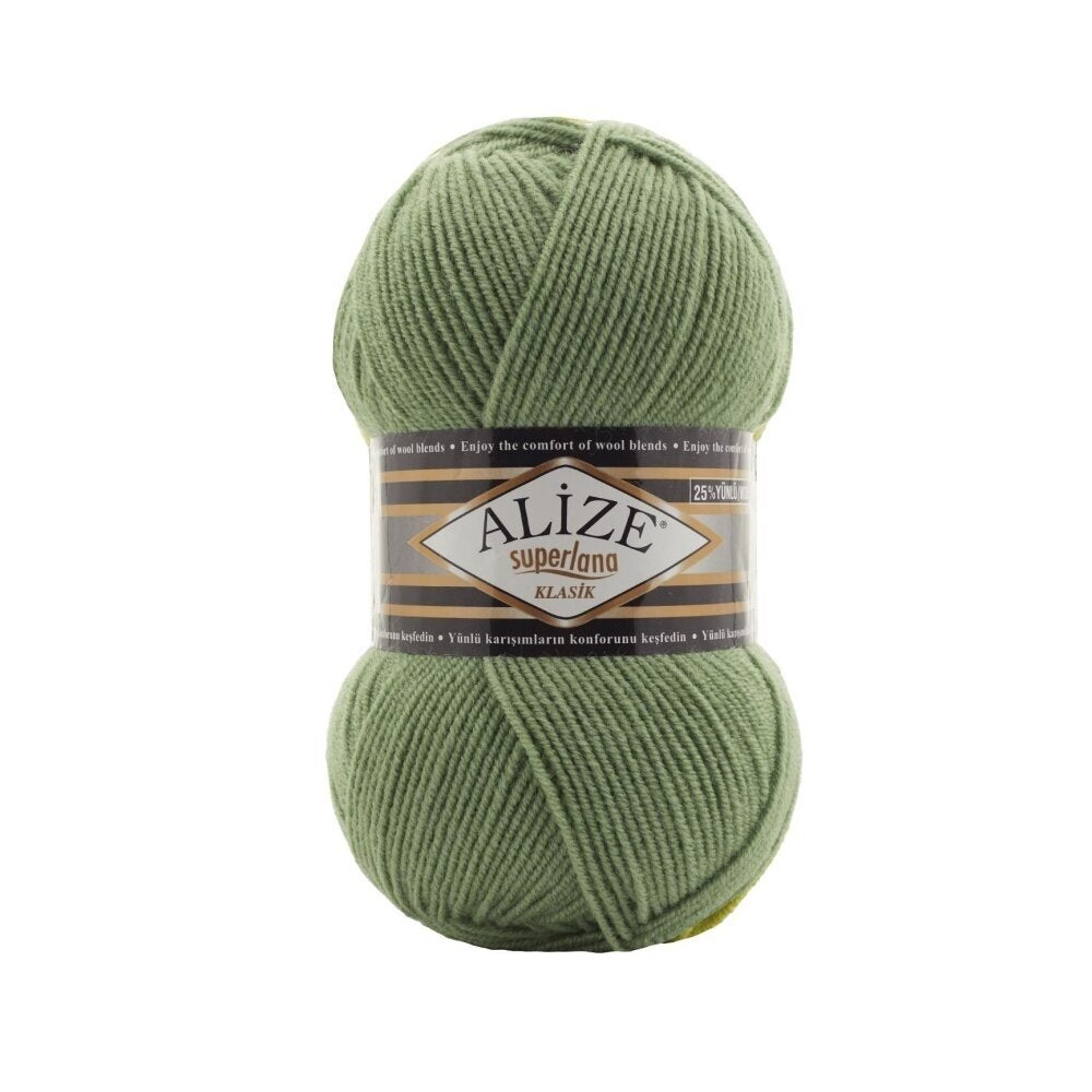 Alize Superlana Klasik 852 Olive – acrylic wool yarn