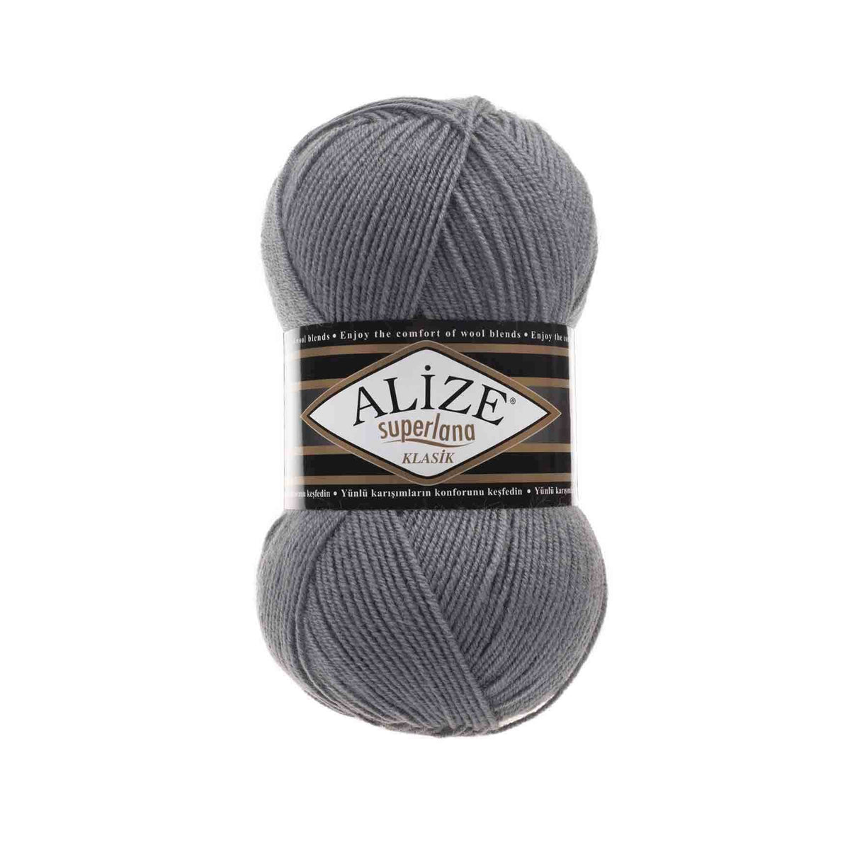 Alize Superlana Klasik 87 Dark Grey – acrylic wool yarn