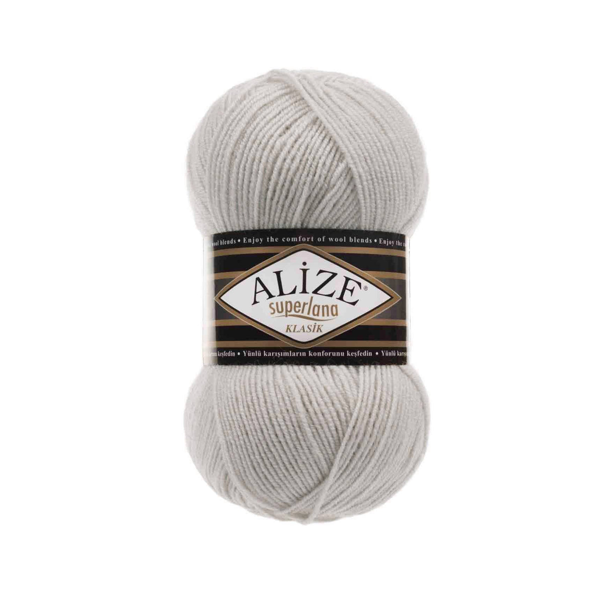 Alize Superlana Klasik 208 Light Grey Melange – acrylic wool yarn