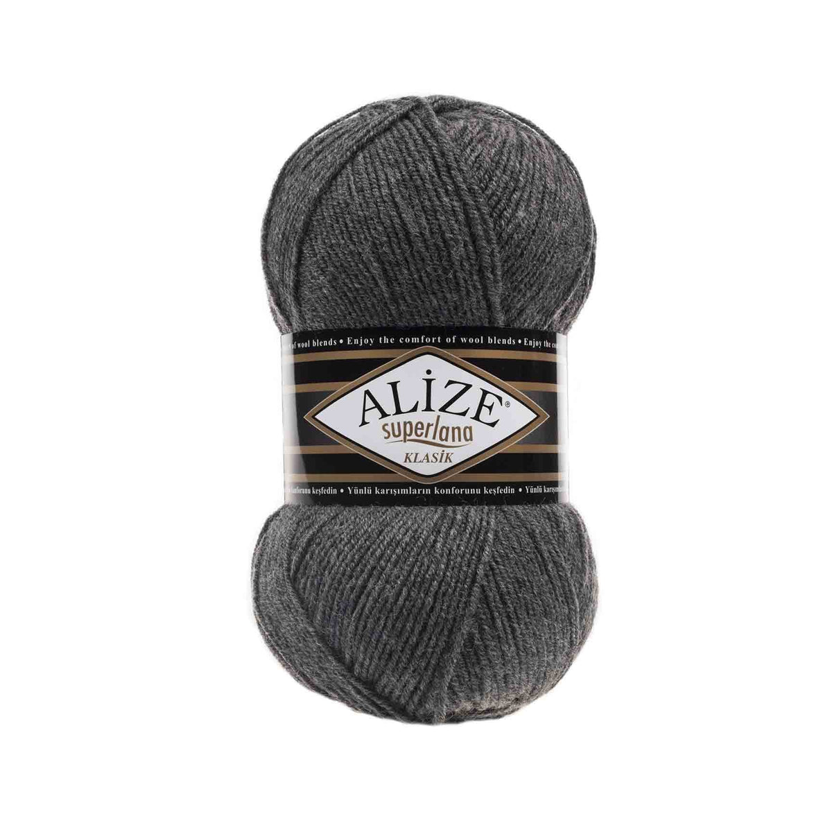Alize Superlana Klasik 182 Dark Grey Melange – acrylic wool yarn