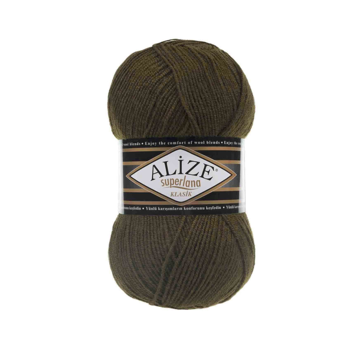 Alize Superlana Klasik 214 Dark Olive – acrylic wool yarn