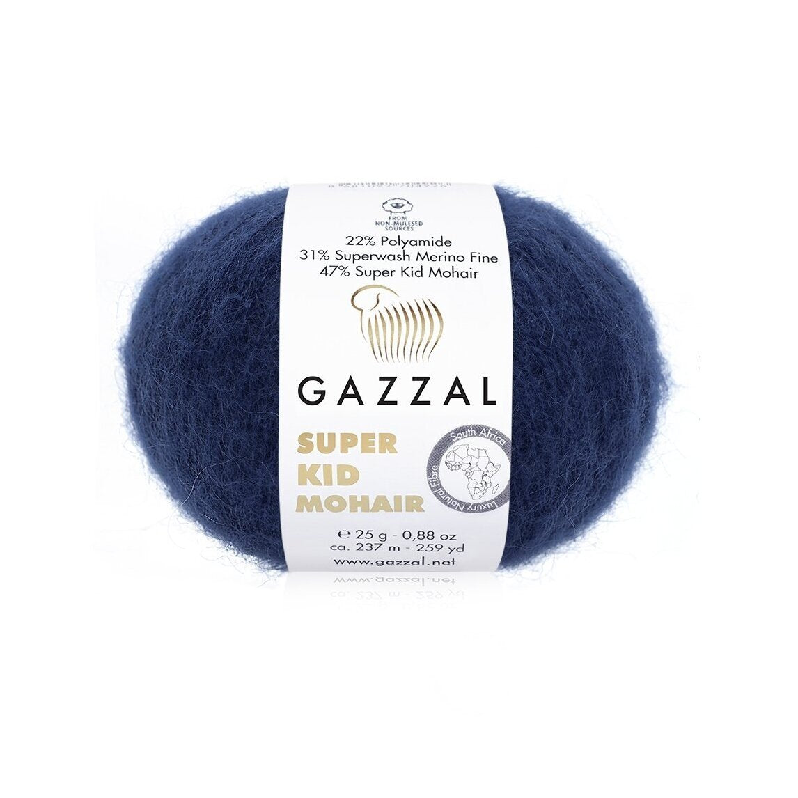 Gazzal Super Kid Mohair 64417 Navy – kid mohair merino yarn