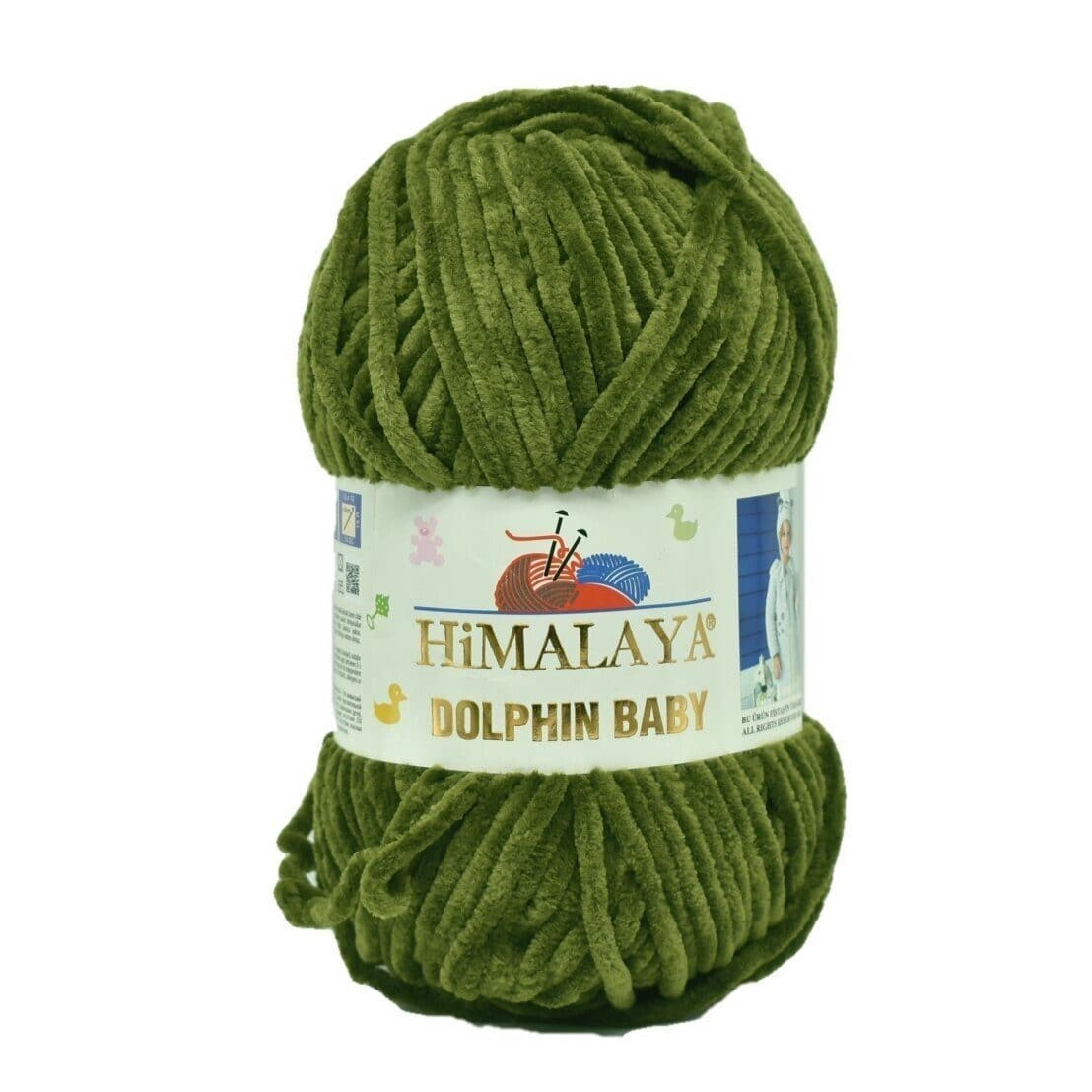 Himalaya Dolphin Baby 80361 Тёмно-оливковый – плюшевая шенилл-пряжа